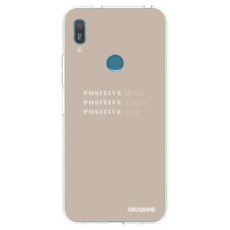 Átlátszó szilikon tok az alábbi mobiltelefonokra Huawei Y6 2019 - Positive Vibes