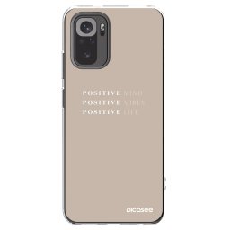 Átlátszó szilikon tok az alábbi mobiltelefonokra Xiaomi Redmi Note 10 - Positive Vibes