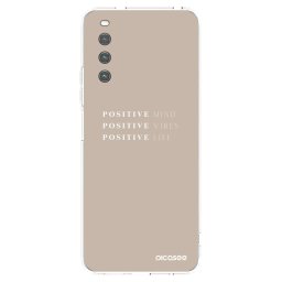 Átlátszó szilikon tok az alábbi mobiltelefonokra Sony Xperia 10 IV 5G - Positive Vibes