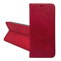 Tok álló, bőr hatású (FLIP, oldalra nyíló, asztali tartó, kártyazseb, prémium) PIROS Samsung Galaxy S26 Ultra (SM-S948)