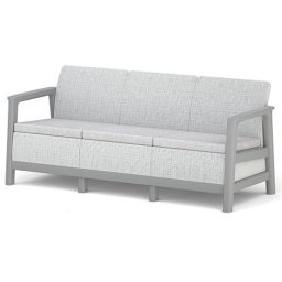 Keter SCANDI LINEA 3 SEATER SOFA - Ash Grey / Storm Grey