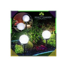 3 db-os Napelemes leszúrható 10 cm gömb kerti LED lámpa, 35 cm magas, RG