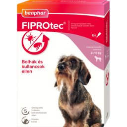 Beaphar FIPROtec spot-on kutyáknak (6 pipetta x 0.67 ml) (S: 10 kg-ig)