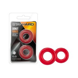 Stay Hard - péniszgyűrű szett (piros)