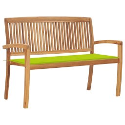 vidaXL tömör tíkfa rakásolható kerti pad párnával 128,5 cm