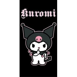 Hello Kitty Kuromi Black fürdőlepedő, strand törölköző 70x140cm