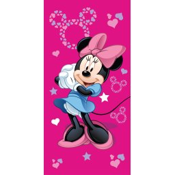 Disney Minnie Pink Star fürdőlepedő, strand törölköző 70x140cm