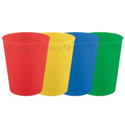 Színes Mixed micro prémium műanyag pohár szett 4 db-os 250 ml