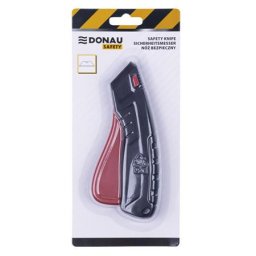 DONAU Univerzális kés, cserélhető pengével, 22 mm, DONAU "Safety", fekete-piros