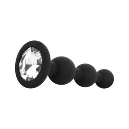 EasyToys - gyöngyös anál plug (fekete)