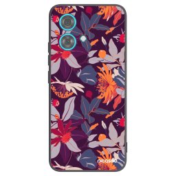 Fekete szilikon tok az alábbi mobiltelefonokra Motorola Edge 40 Neo - Purple Leaf