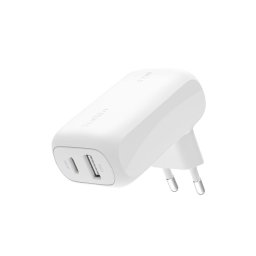 Belkin BOOST CHARGE™ Dual 42W USB-C Power Delivery PPS fali töltő (USB-C 30W USB-A 12W), fehér