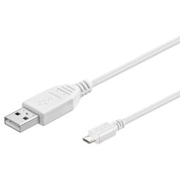 PremiumCord kábel micro USB 2.0, A-B 0,5m, fehér