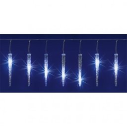 Jégcsap fényfüzér, 270 hidegfehér LED, 5,6m, IP44 hálózati adapter