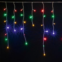 LED-es jégcsap fényfüggöny, 8 programos, 10m, IP44, 230V színes