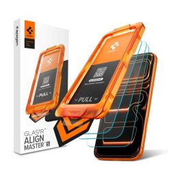 SPIGEN GLASS TR ALIGNMASTER S képernyővédő üveg 3db (2.5D, tokbarát, 9H + segédkeret) ÁTLÁTSZÓ Apple iPhone 17 Pro