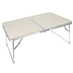 TRIZAND Kerti és Kemping Asztal, MDF, Hordozható, 60 x 40 x 26 cm, Bézs, 15 kg terhelésig