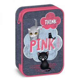 Think Pink cicás többszintes tolltartó - farmerkék