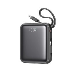 Joyroom JR-PBF27 10000mAh 22.5W Powerbank beépített USB-C és Lightning kábelekkel - fekete