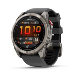 Garmin 010-03199-11 fenix 8 Pro 51mm AMOLED Sapphire Titanium grafit/fekete szilikon szíjjal (ED XD)