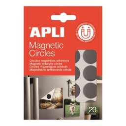 APLI Ragasztókörök, mágneses, 20 db/csomag, kétoldalas, APLI