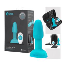 b-Vibe Rimming - forgó gyöngyös anál vibrátor (türkiz)