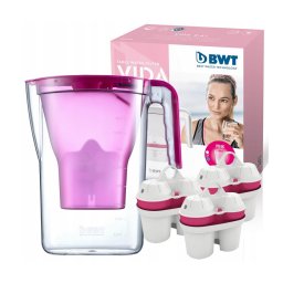 BWT Vízszűrő kancsó manuális 2,6 literes + 3 szűrőbetét Vida pink 125637740