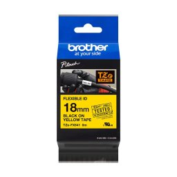 Brother TZE-FX641 öntapadós flexibilis sárga alapon fekete P-touch szalag