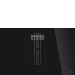 SMEG PÁRAELSZÍVÓVAL INTEGRÁLT INDUKCIÓS FŐZŐLAP, Universal design, 83x52 cm, fekete üveg