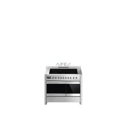 SMEG SZABADONÁLLÓ TŰZHELY, Opera design, 100 cm, 2 sütőtér, indukciós főzőlap, inox