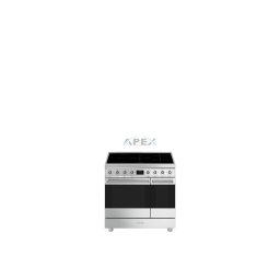 SMEG SZABADONÁLLÓ TŰZHELY, Classic design, 90 cm, 2 sütőtér, indukciós főzőlap, inox