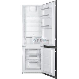 SMEG BEÉPÍTHETŐ HŰTŐ ÉS FAGYASZTÓ, 54x177,2 cm, fordítható ajtó, fehér