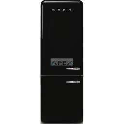 SMEG KOMBINÁLT HŰTŐ ÉS FAGYASZTÓ, retro, 70,6x205 cm, bal oldali pántok, fekete