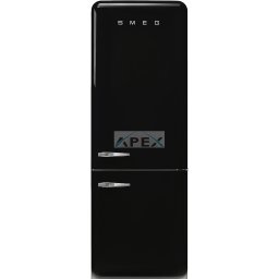 SMEG KOMBINÁLT HŰTŐ ÉS FAGYASZTÓ, retro, 70,6x205 cm, jobb oldali pántok, fekete