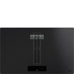 SMEG PÁRAELSZÍVÓVAL INTEGRÁLT INDUKCIÓS FŐZŐLAP, Classica design, 83x52 cm, design rács, matt fekete üveg