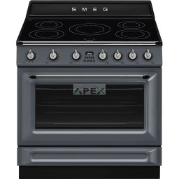 SMEG SZABADONÁLLÓ TŰZHELY, Victoria design, 90 cm, 1 sütőtér, indukciós főzőlap, palaszürke