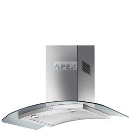 OUTLET - SMEG KÜRTŐS PÁRAELSZÍVÓ, 90 cm, 4 fokozat, elektronikus szabályozó, LED, szálcsiszolt rozsdamentes acél/ üveg