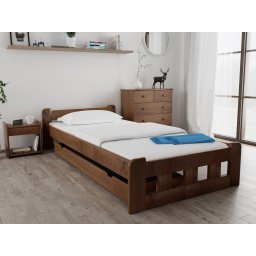 Naomi magasított ágy 80x200 cm, tölgyfa Ágyrács: Léces ágyrács, Matrac: Sommera 18 cm matrac