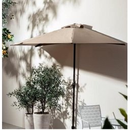 Ambience Kitekerhető Félkör-Balkon napernyő, széltörővel, 2,7 m, 160g/m2 Acél vázzal, krémszínű
