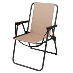 Retro összecsukható kemping-horgász szék, 110kg teherbírás, 600D poliészter, beige