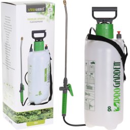 ProGarden nagynyomású fém permetező száras, rézfúvókás permetező, 8 L