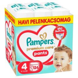 Pampers Premium Care Pants bugyipelenka 4, 9-15 kg, HAVI PELENKACSOMAG 124 db
