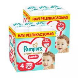 INGYENES SZÁLLÍTÁS - Pampers Premium Care Pants bugyipelenka 4, 9-15 kg, HAVI PELENKACSOMAG 248 db
