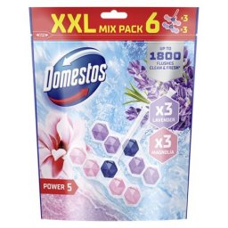 DOMESTOS WC frissítő blokk, 6 db-os, DOMESTOS "Power 5", magnólia és levendula