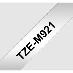 Brother TZe-M921 P-touch szalag laminált matt ezüst alapon fekete 9mm