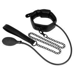 Fetish - felfújható nyakörv láncpórázzal