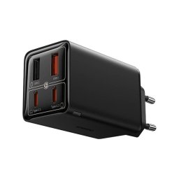 BASEUS hálózati töltő 2 USB+2 Type-C aljzat (65W, GaN5, gyorstöltő + Type-C kábel) FEKETE