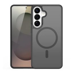 DUX DUCIS YIND szilikon telefonvédő (ütésállóság, kameravédő, matt, MagSafe) FEKETE Samsung Galaxy S26 (SM-S942)