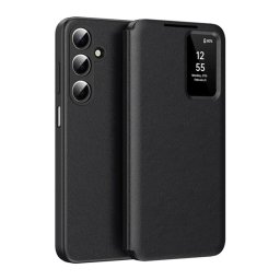 Tok álló (aktív FLIP, oldalra nyíló, Smart View Cover) FEKETE Samsung Galaxy A17 5G (SM-A176), Galaxy A17 4G (SM-A175)