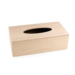 Fa zsebkendőtartó doboz díszítéshez – 12 × 24 × 8 cm